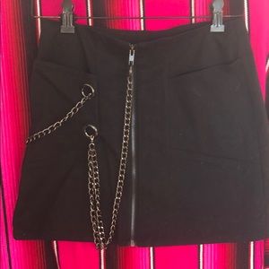 CARMAR denim black skirt with chains